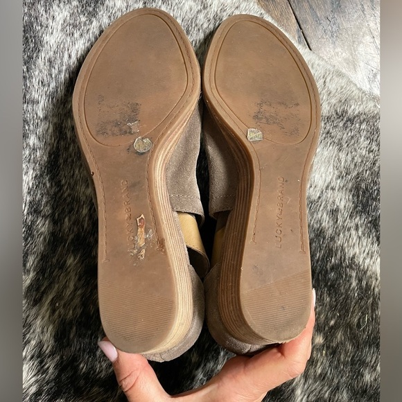 Lucky Brand Women's Baxley Bootie Sandal Suede Cutout Open Toe Heels - Picture 10 of 13